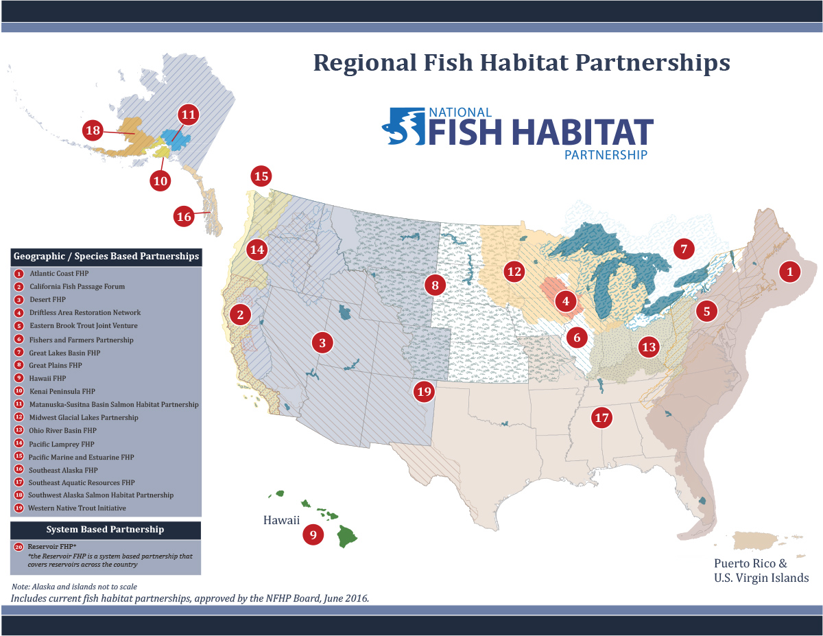 National Fish Habitat Partnerships Map